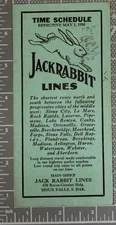 Jack Rabbit Bus Lines Time Schedule may 1, 1930 C346