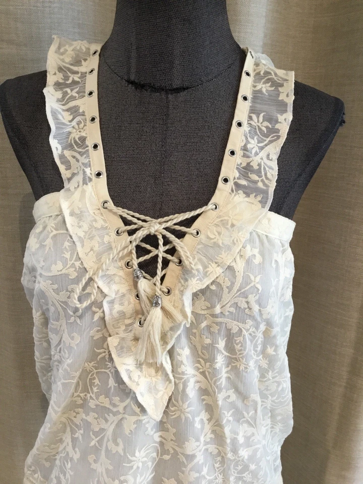 Superbe Haut Ecru Dentelle The Kooples 34/36 Tbe - Photo 2/4