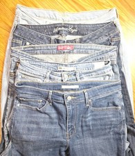 LOTE 5 Pantalones de mezclilla para mujer 30x32 29x32 LEVI'S 711 524 ajustados American Eagle Old Navy usados en excelente estado