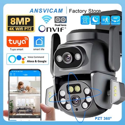 4K 8MP Tuya Dual Lens WiFi Security Camera with Auto Tracking