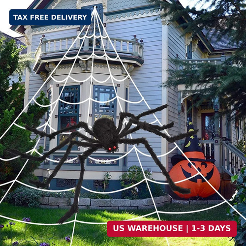 Giant Spider Web Halloween Decoration Set