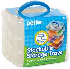 Perler Bead Large Organizer Stackable Storage Container Trays, Square