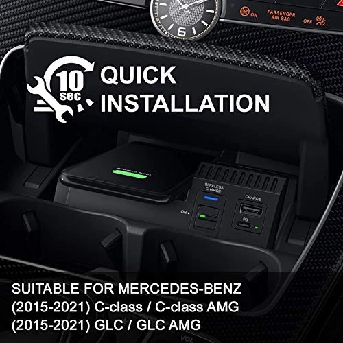 Cargador Coche Inalámbrico Compatible con Accesorios Mercedes Benz para (2015-2022... Foto 3 de 4