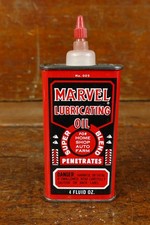Vintage Marvel Lubricating Oil 4oz Handy Oiler Can - Full Nos