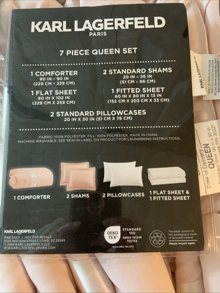 KARL LAGERFELD PIECE Queen Comforter SET New