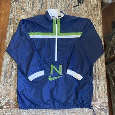 Nike 90s 1/2 Zip Vtg Windbreaker Jacket Pullover Center Swoosh Vented Blue XL