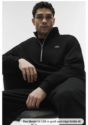 Alo Yoga Accolade Pullover Unisex S Male M Female Black 1/4 Quarter Zip 138  neu
