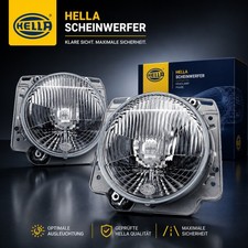 Halogen Scheinwerfer Rechts + Links für VW Golf 2 HELLA RHD H4 Hauptscheinwerfer