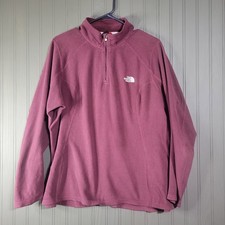 The North Face TKA 100 Quarter Zip Fleece Pullover Sweater Maroon Women's XL