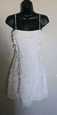 J. Crew Sleeveless White Linen Blend Ruffle Dress Size 4 Great Condition 