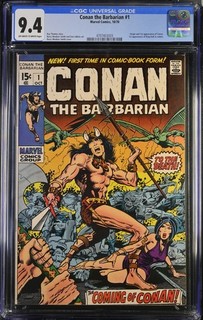 Conan #1 CGC 9.4 Incredible Looking Book! 1970 Origin and 1st App of Conan