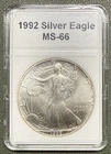U.S. Mint 1992 American Silver Eagle - 1 oz Silver - CoinSnap AI Grade MS 66