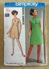 Vintage 1960s Simplicity Sewing Pattern 8537 Dress Size 12 Bust 34