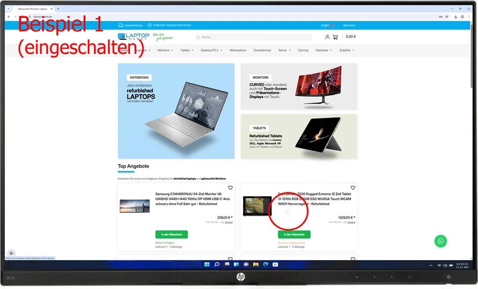HP Z23n 23-Zoll Monitor IPS FHD 1920x1080 DP HDMI VGA USB 7ms schwarz ohne Fuß - Bild 3 von 4