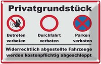 Blechschild 20X30 Cm PrivatgrundstüCk Betreten Verbot Warnschild Hinweisschild S