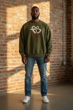 Vintage FUBU Crewneck Sweatshirt Mens XL Green Made In USA Big Logo 90s Hip Hop