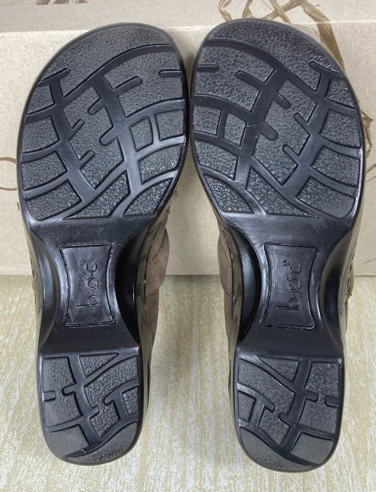 Zapato zueco de gamuza marrón BOC Born Concept sin cordones talla 7,5 cuero C13057 Foto 2 de 4