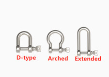 U Shackle D Ring Shackles Horseshoe Buckle 3 Types Ring Multiple Sizes M4 - M38