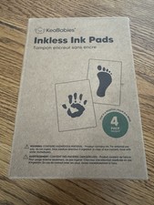 KeaBabies Inkless Ink Pads Baby Handprint Footprint Kit Jet Black 4 Pack NIB