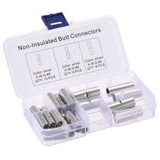 Non-Insulated Butt Crimp Terminals 8-4AWG for Electrical Wire Splice DIY 1 Set