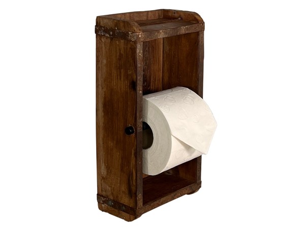 Papierrollenhalter Toilettenpapierhalter Holz Klopapierhalter Ziegelform-image