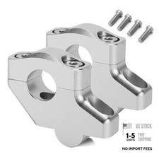 1 1/8" Handlebar Bar Risers Motorcycle Bar Clamps 28mm Bar For Motorbike silver