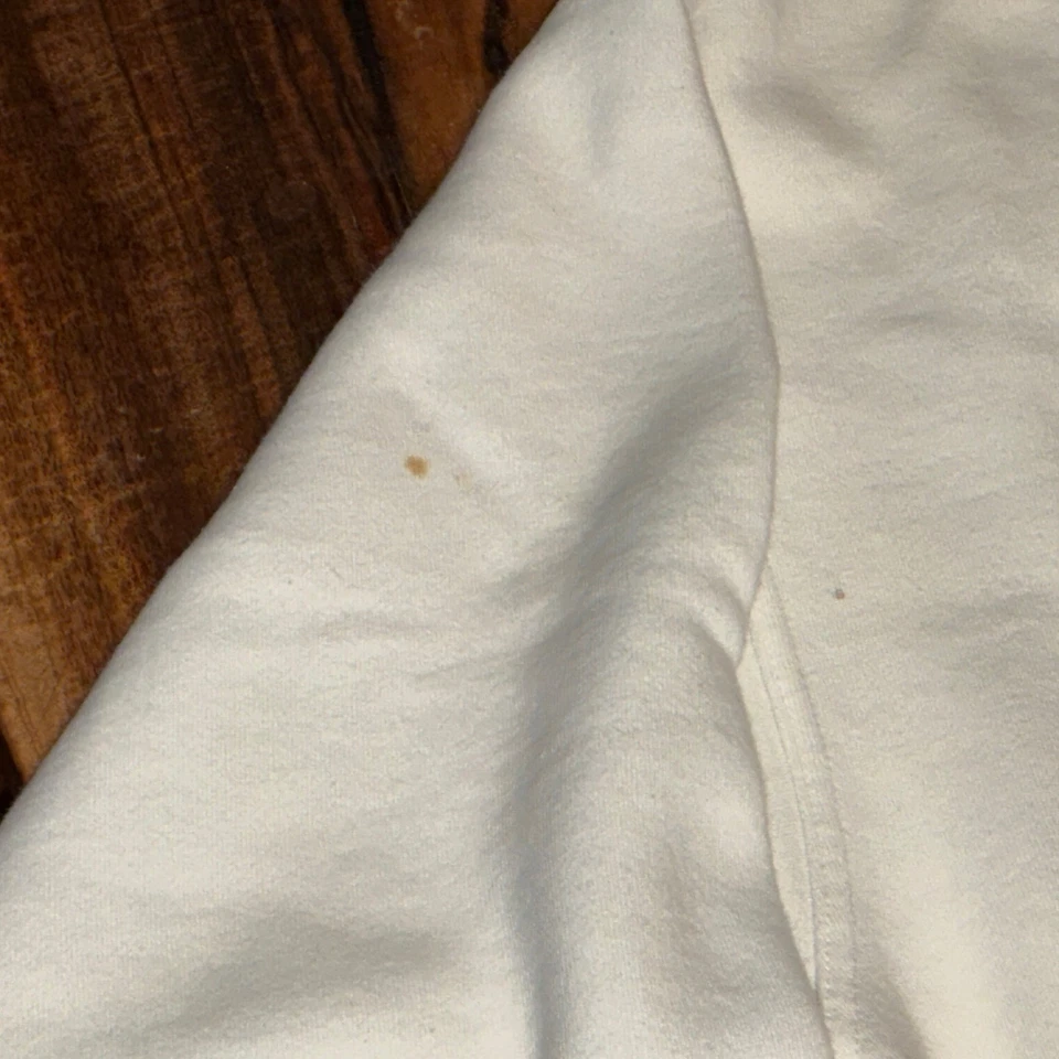 Sudadera vintage Fila para hombre mediana blanca deletreada pulóver años 90 cuello redondo talla Lg Foto 4 de 4