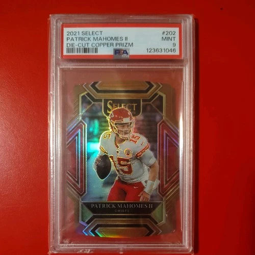 Patrick Mahomes II 2021 Panini Select Die-Cut Copper Prizm 89/199 Mint PSA 9 SP