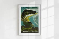 Vintage Canadian Pacific Big Fish Poster | Printable Wall Art