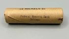 SEALED JEFFERSON NICKEL $2 ROLL ~ FEDERAL RESERVE BANK 1938 & 1940 Ends