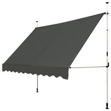 3.5M Telescopic Canopy Retractable Adjustable Outdoor Clamp Awning Sun Shelter