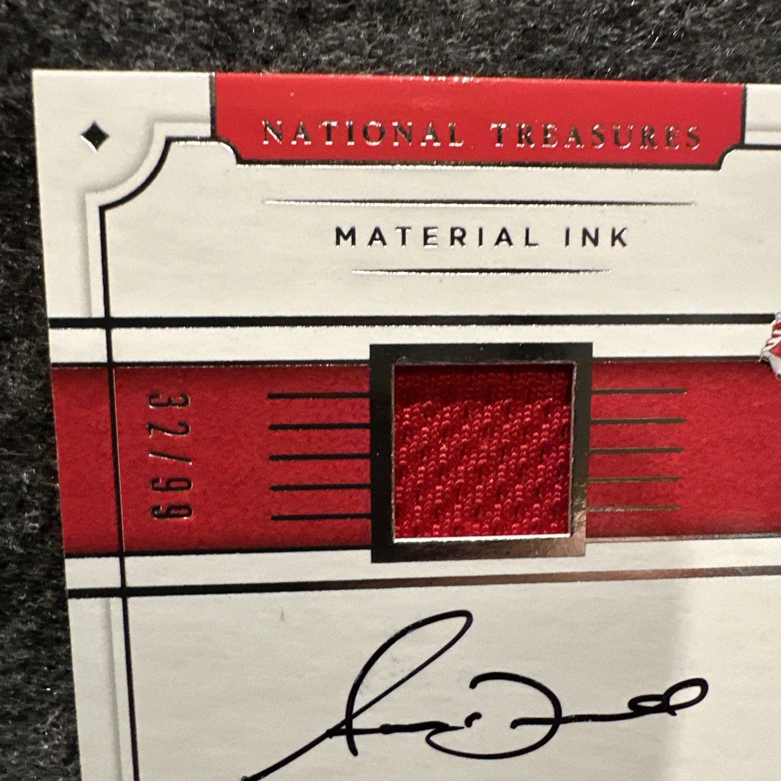 Panini 2017 National Treasures Adam Duvall Auto Mem /99 #MI-DV Reds view 2