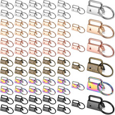 72-Piece Key Fob Hardware Set with Key Rings for Keychain and Bag Making