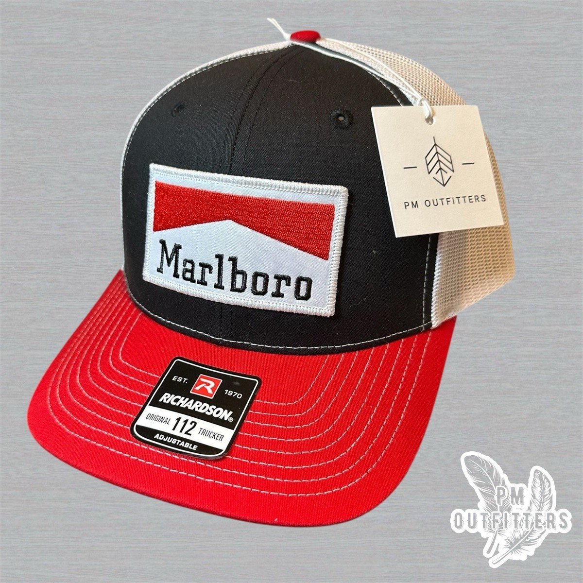 Retro Vintage Marlboro Patch Richardson 112 Red Black White