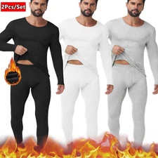 Mens Thermal Underwear Set Base Layer Long Johns Top & Bottom Pants Winter Warm