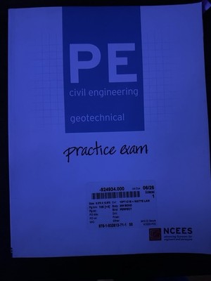 NCEES PE Civil Engineering Geotechnical Practice Exam Book Civil Geotechnical