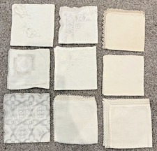 Vintage Lot of 9 Women's Hankies circa 1950  s-1960  s