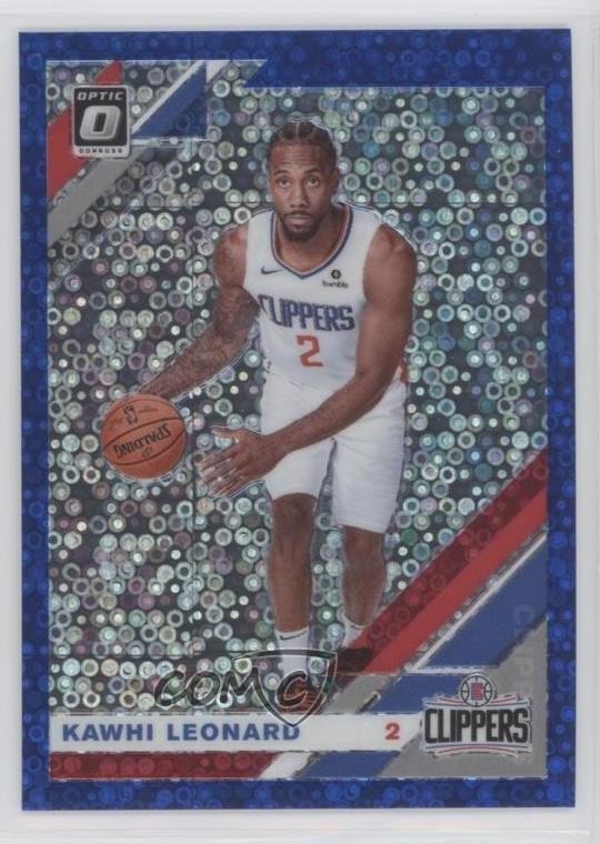 2019-20 Panini Donruss Optic Fast Break Blue Prizm 34/50 Kawhi Leonard #30 fs9