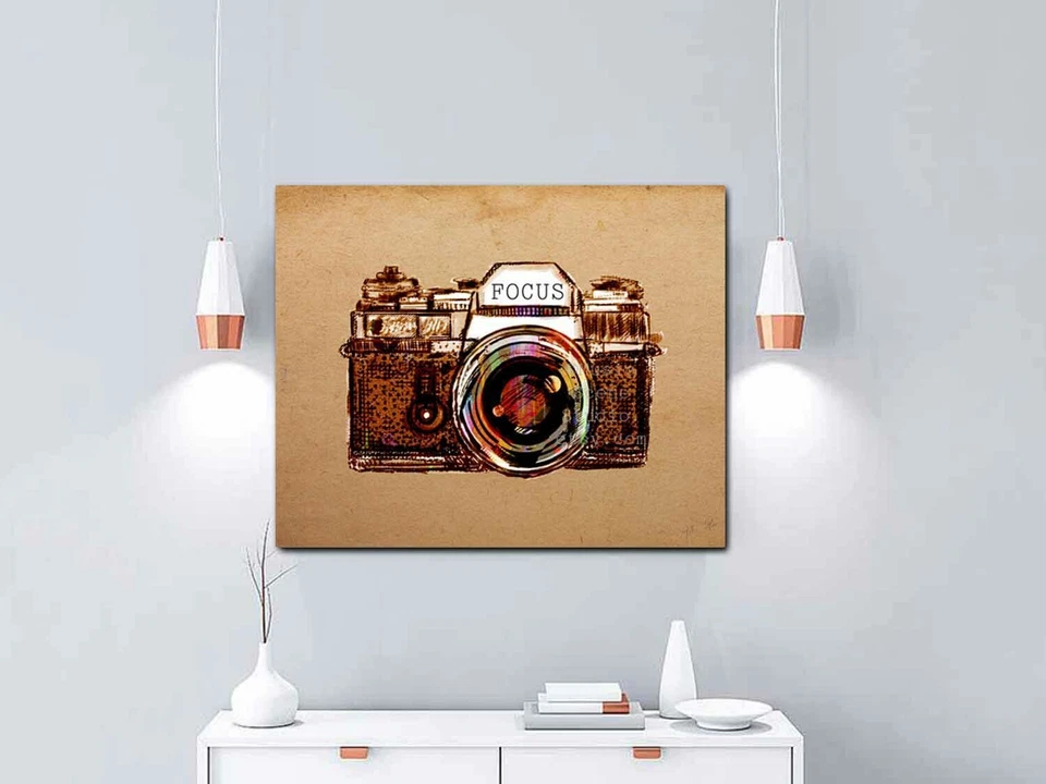 Arte de pared para cámara, regalo para fotógrafo, decoración fotográfica, impresiones de cámara, lienzo arte foto Foto 2 de 4