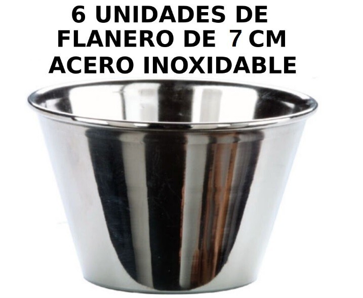 6 X Flanero Inoxidable 7 Cm Flanera Acier Coule Förmchen Aus Edelstahl Para Flan