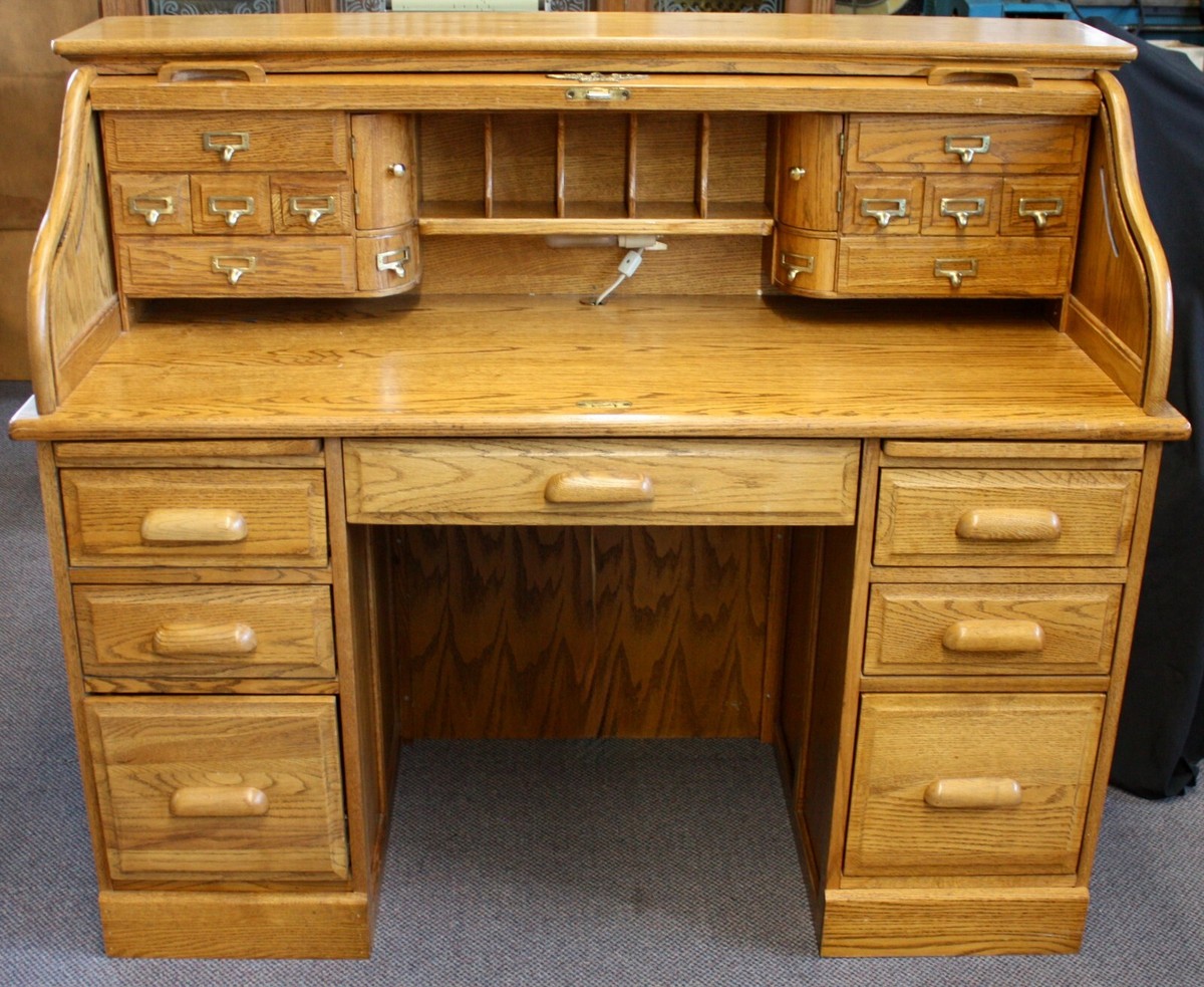 S” Style Roll Top Desk Made in USA by Eagle Craft Furniture Co