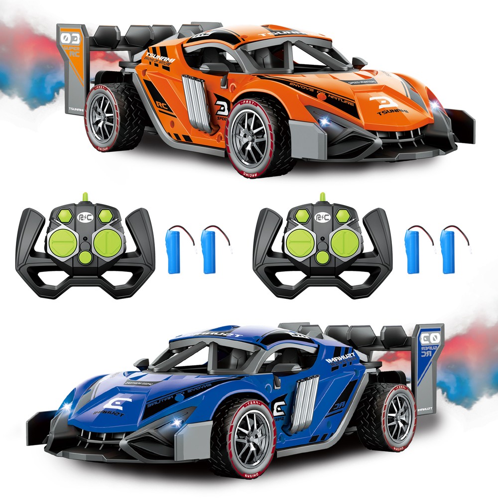2 Pcs Remote Control Drift Car High Speed Sport Racing Car with Spray and Light