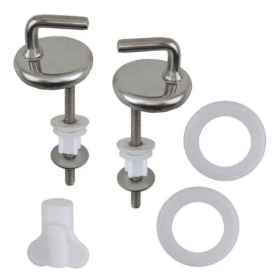 2X Toilet Cover Hinges Top Fix Toilet Seat Fittings Quick Release Hinges Steel