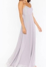 SHOW ME YOUR MUMU Faith Maxi Dress Dove Grey Chiffon Weddings Prom Small NWT