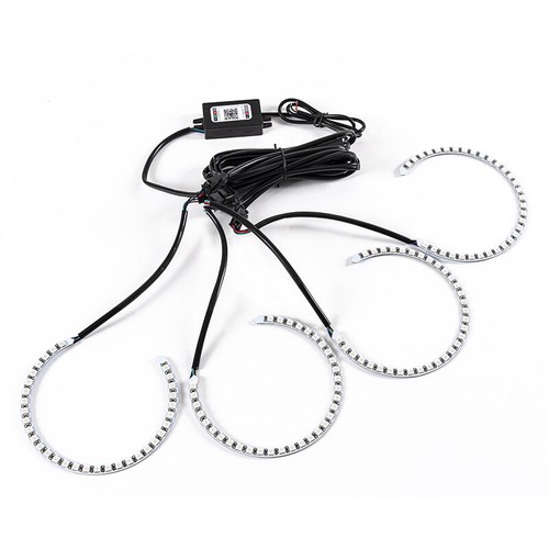 Headlight RGB 7 Colors LED Angel Eye Halo Rings Kit For BMW E39 E46 3 5 7 Series - Imagen 4 de 9