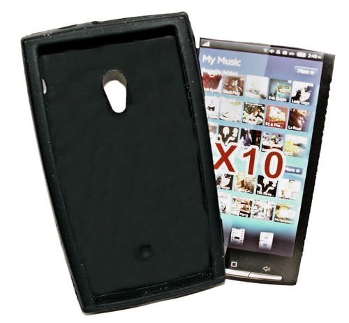 Silikon TPU Handy Cover Case Hülle Kappe in Schwarz für Sony Ericsson Xperia X10 - Picture 4 of 11