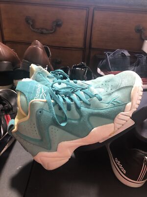 Reebok Kamikaze Mid II 2 Easter Men's Size 10.5 Shawn Kemp Jadite Teal Bin32
