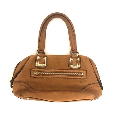 Michael Kors Brown Leather Satchel Bag Gold Hardware Handbag  display picture 1