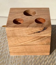 Desk Pen Pencil Holder - Handmade Solid Maple Wood Wooden Block Organizer