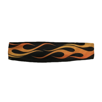 Zan Headgear One Size Polyester Headband Flames Orange and Black